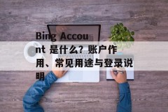 Bing Account 是什么？账户作用、常见用途与登录说明