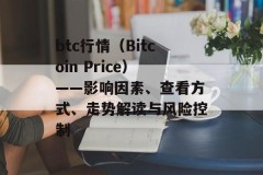 btc行情（Bitcoin Price）——影响因素、查看方式、走势解读与风险控制